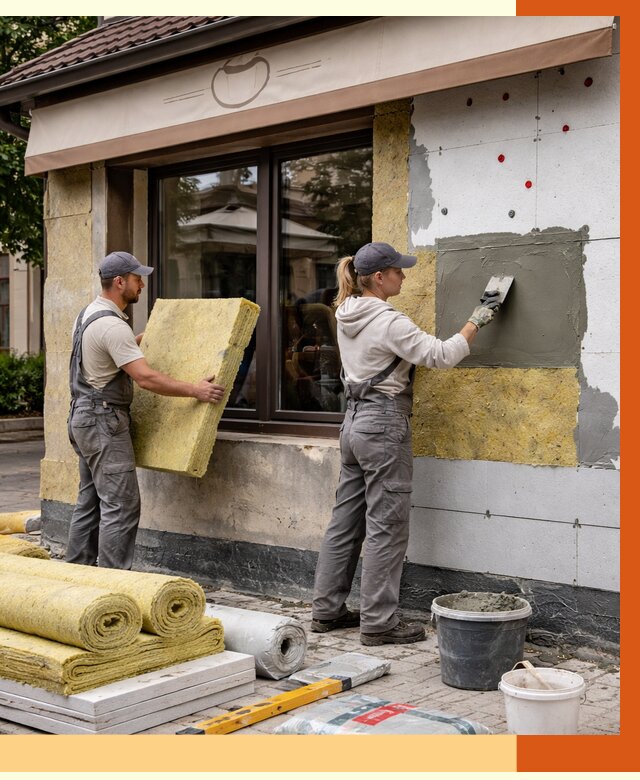 Утепление кафе в Красном Сулине от 4287 руб/м2 — комплексно под ключ | ТепломастерКрл